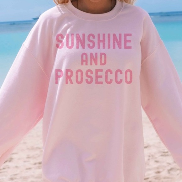NEW Sunshine and Prosecco graphic Sweatshirt - Picture 3 of 4